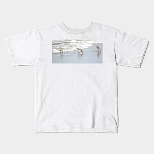 Shorebirds in the Surf - Oregon Coast Kids T-Shirt